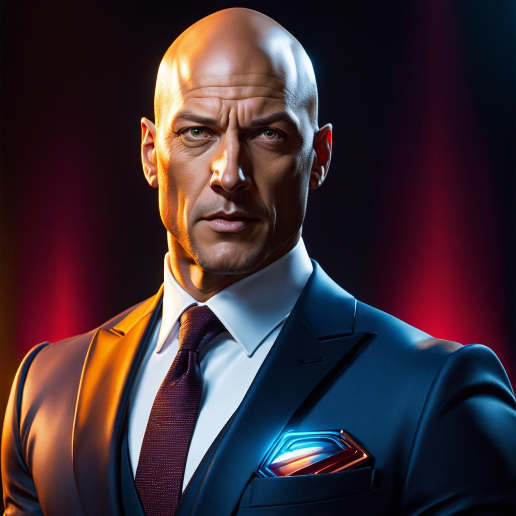 Hyperrealistic Portrait of Man Holding Kryptonite