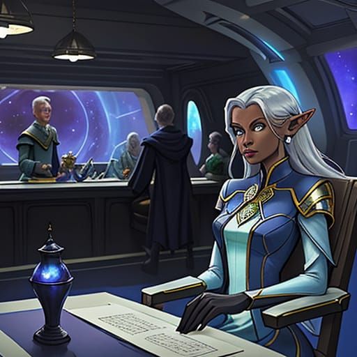 Dax as a Lothlorian Elf in Deep Space Nine Concept Art