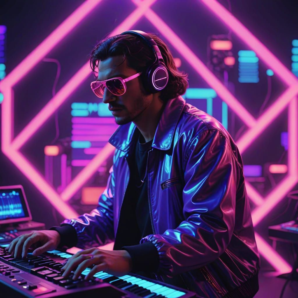 Flamingosis Performs Future Funk in Neon Synthwave