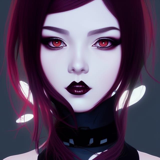 Gothic Woman Portrait in Digital Art Style