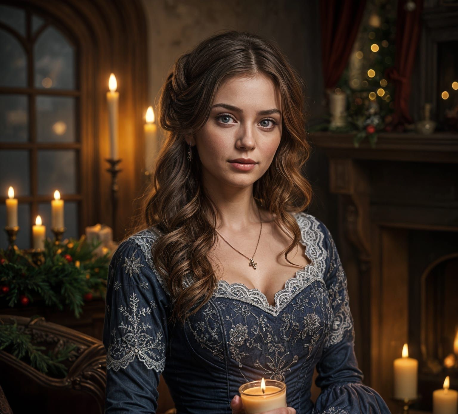 Victorian Holiday Elegance: A Warm Dickensian Scene