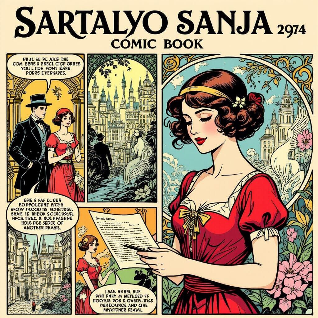 Art Nouveau Comic Book Art by Sanja Zivkovic