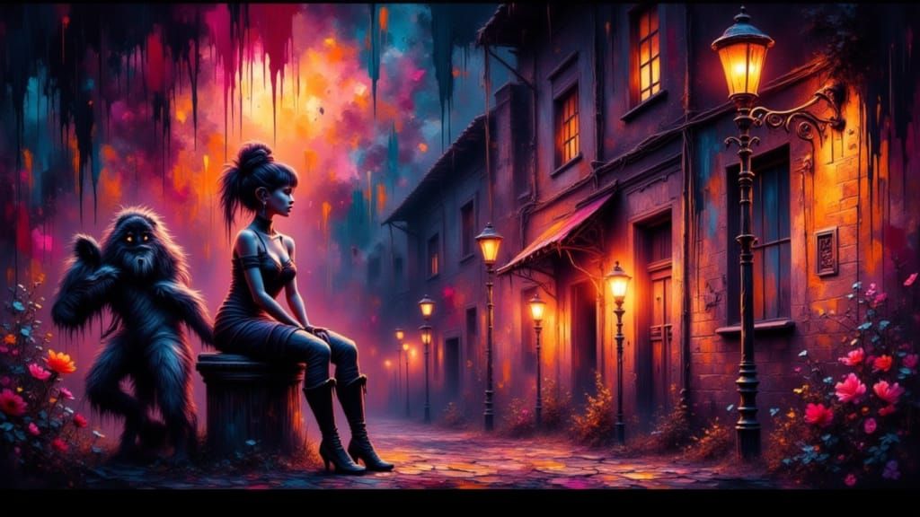 Gritty Cityscape: A 3D Game Cinematic Masterpiece