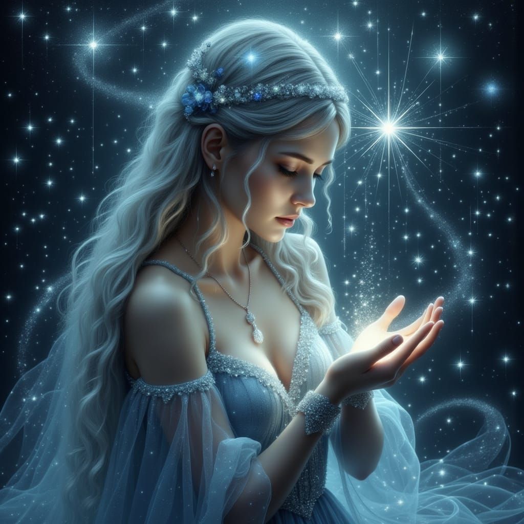 Celestial Star Maiden Weeping Glittering Tears