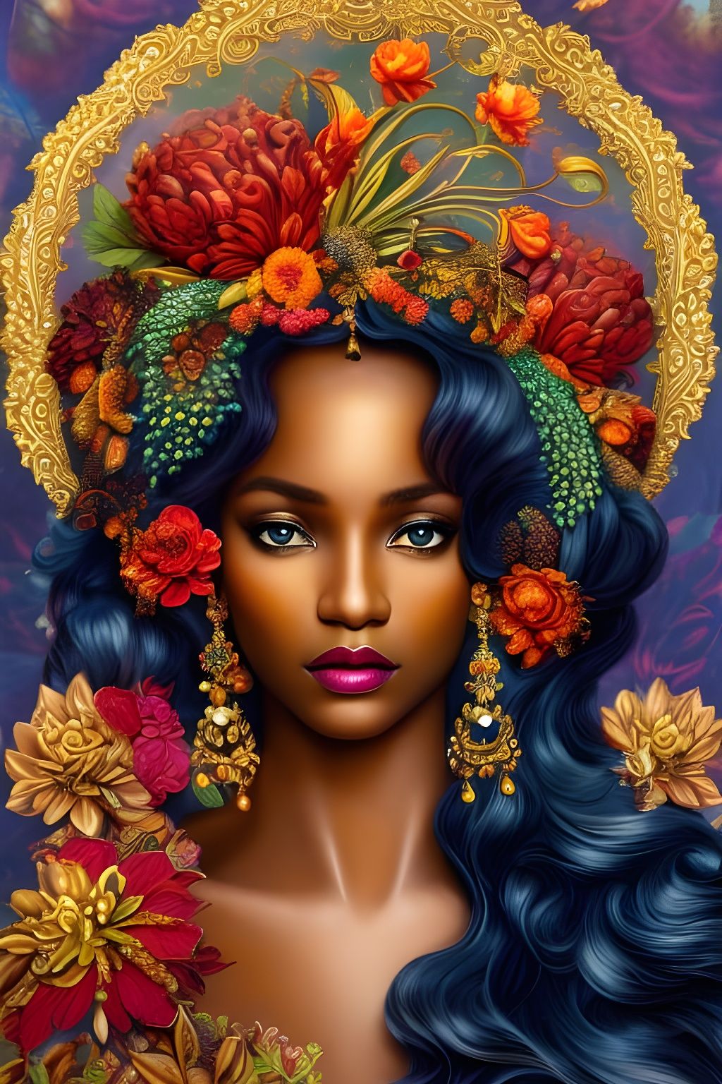 Ornate Mushroom Goddess in Fairycore Style