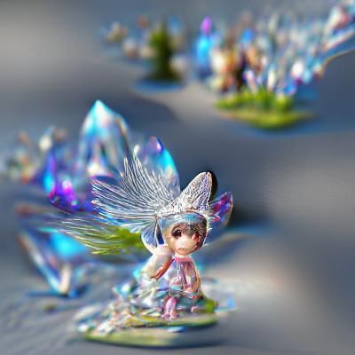 Ethereal Crystal Fairy with Translucent Wings