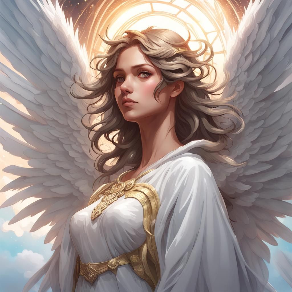 Angelic Portrait in Anime Art Style