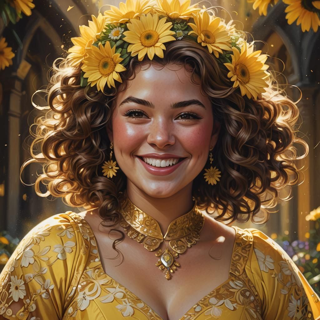 Radiant Portrait of Plus-Sized Woman in Artgerm Style