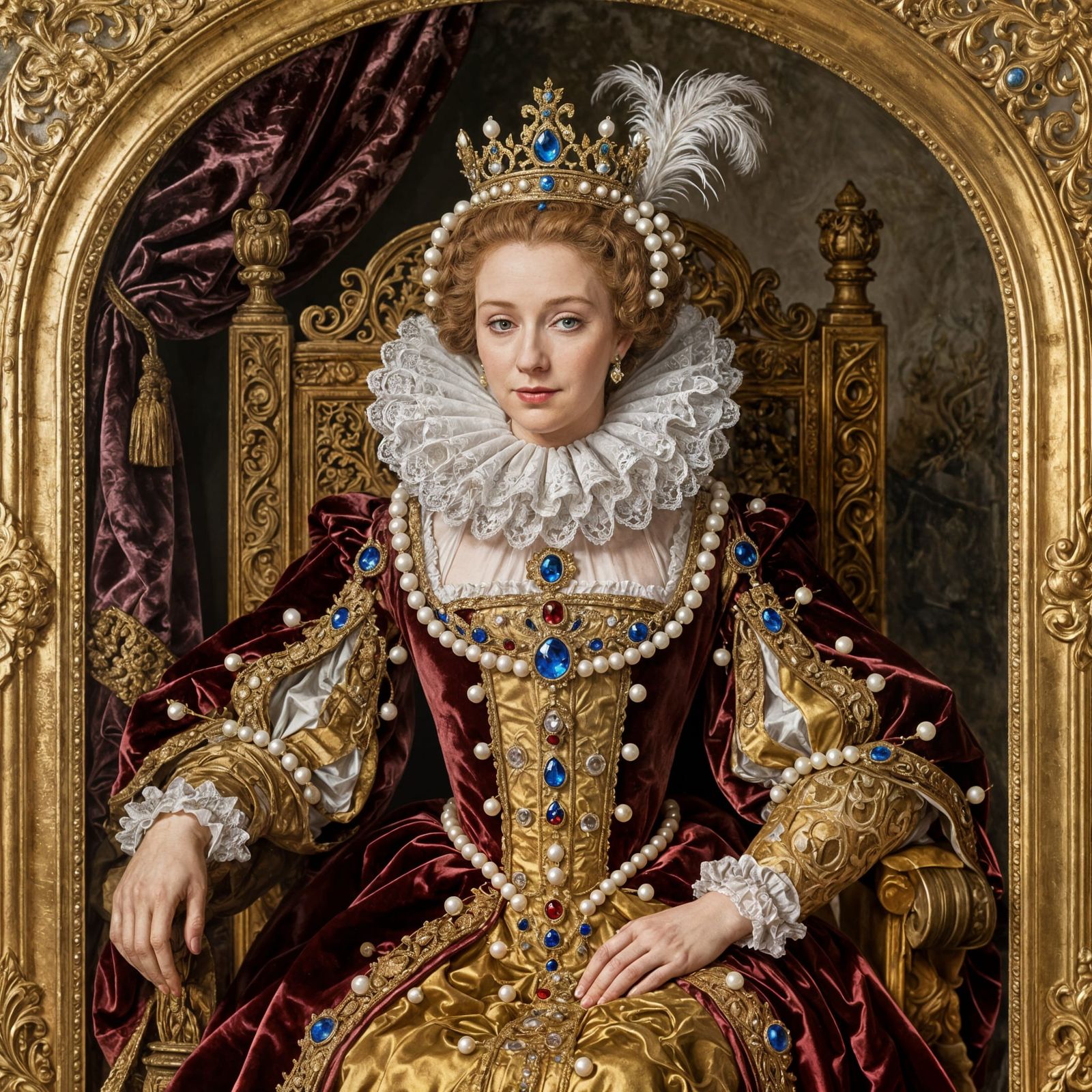 Queen Elizabeth I Portrait in Nicholas Hillyard Style