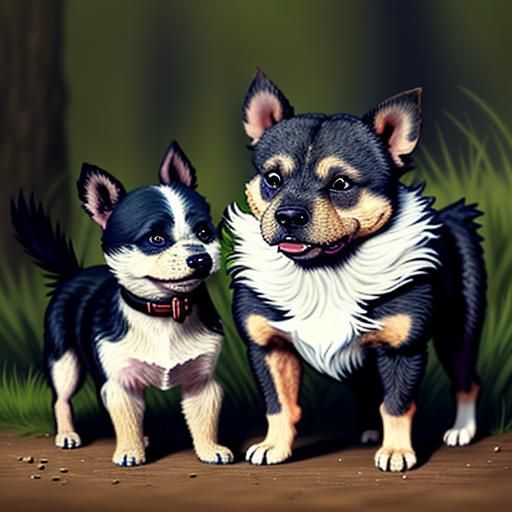 "The little terrier went after the much bigger dog, as mad a...