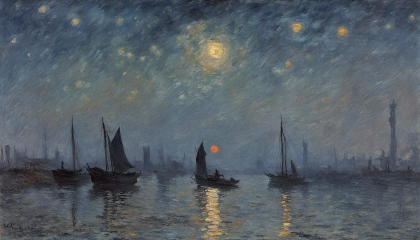 Impressionistic Night Sky Painting