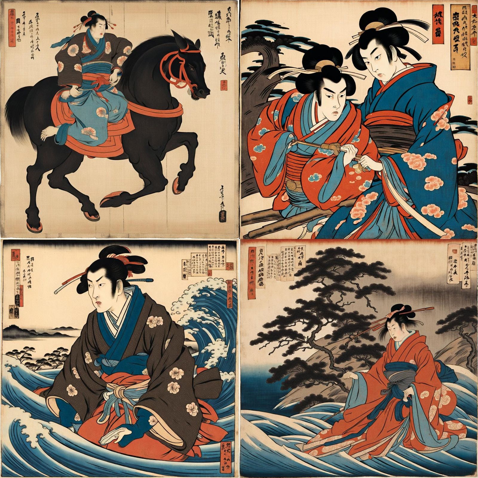 Ukiyo-e Style Woodblock Print
