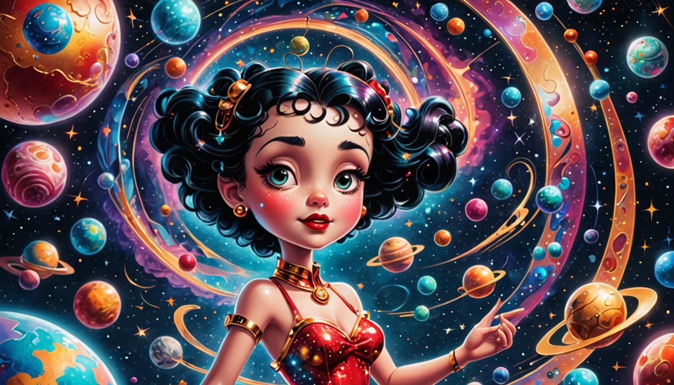Betty Boop and Roger Rabbit in Space