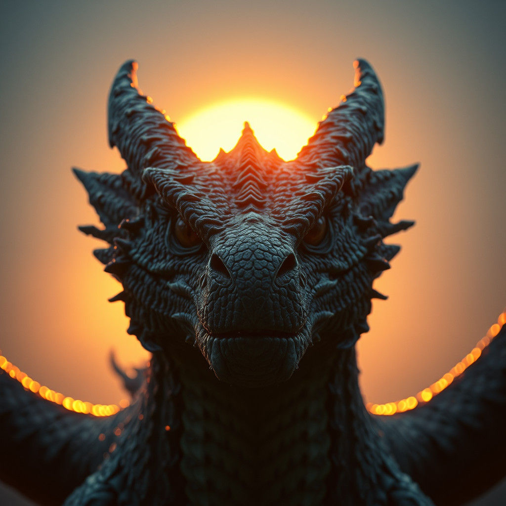 Longing Dragon in Cinematic Golden Light