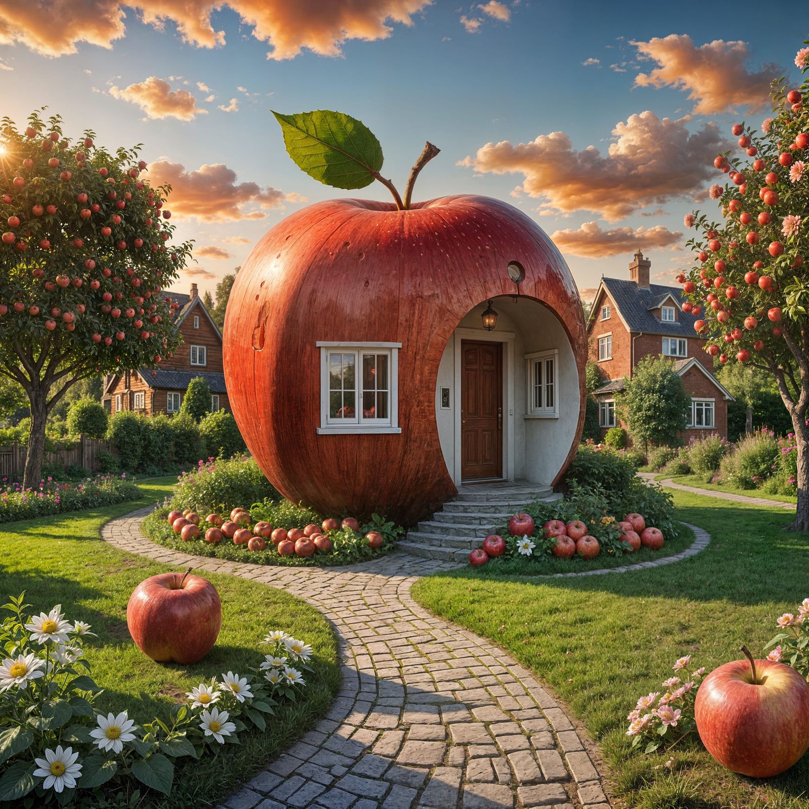 Cozy Apple House in a Vibrant Garden
