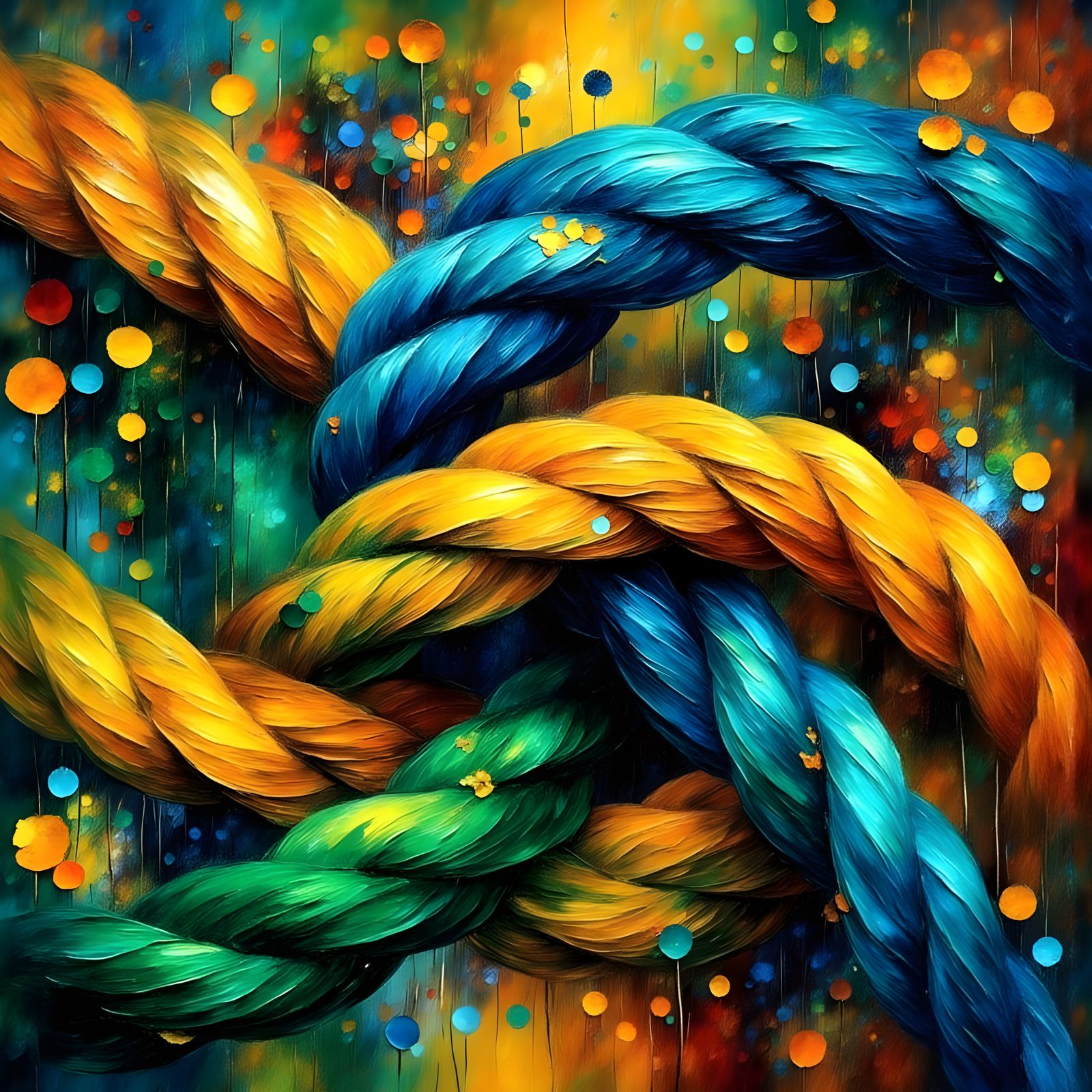 Turbulent Bondage Scene in Vibrant Colors