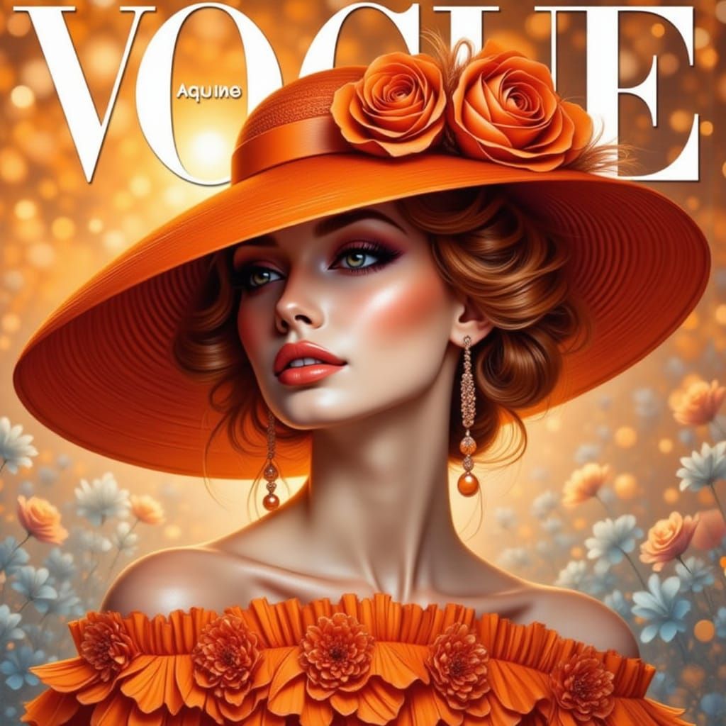A ginger-haired woman on Vogue magazine cover