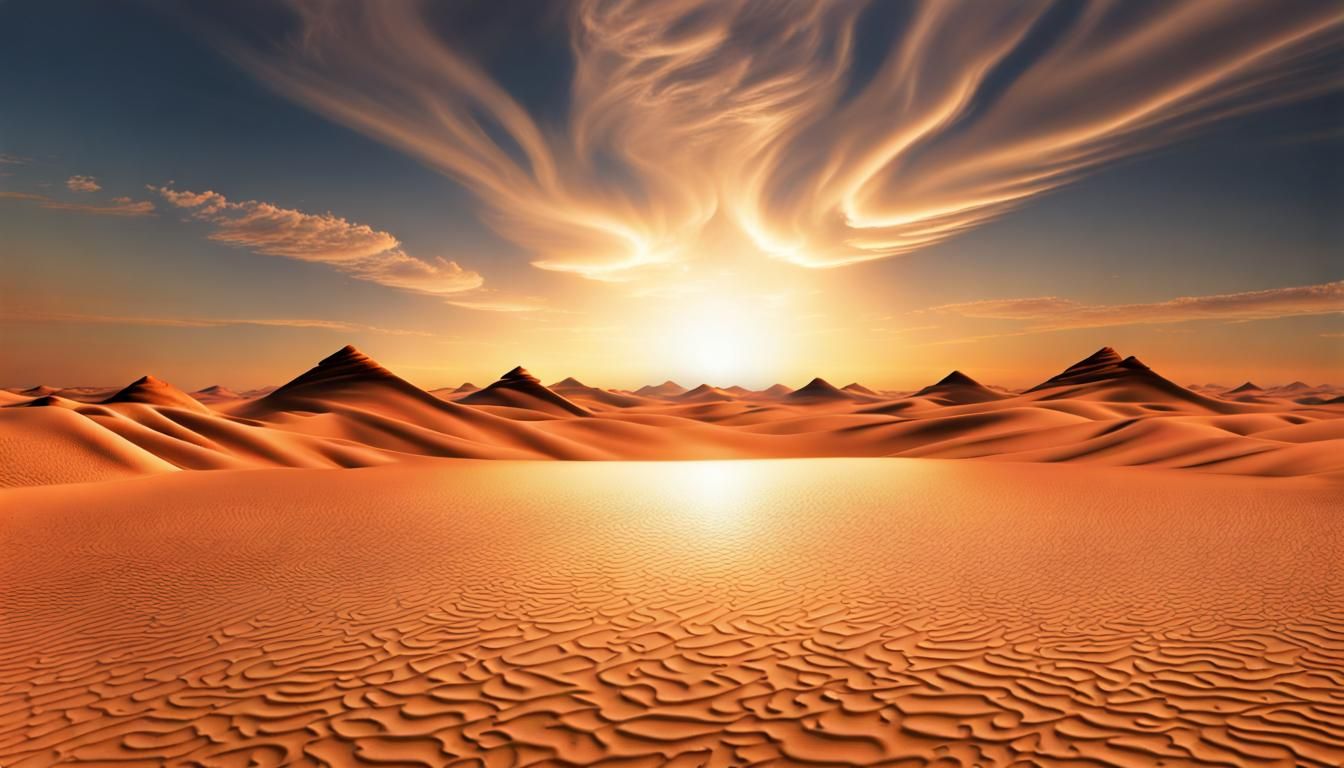 Fractal Oasis: A Desert Mirage Illusion