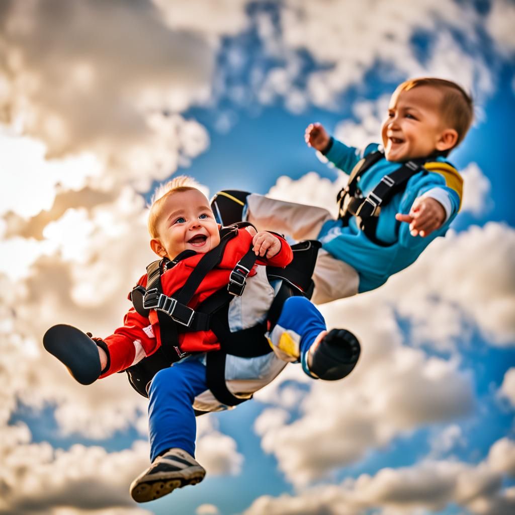 Baby Skydiving: Vibrant Portrait Photography