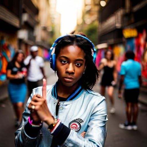 Sparkly Tomboy Dancing in City Alley at Night