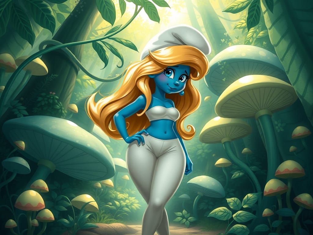 Curvaceous Smurfette in Enchanted Forest