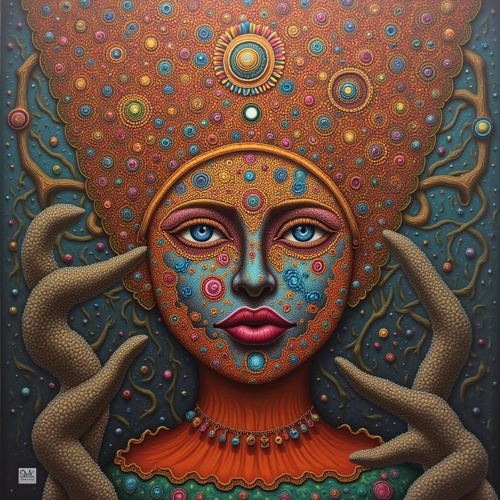 Surreal Portrait with Mixed Emotions