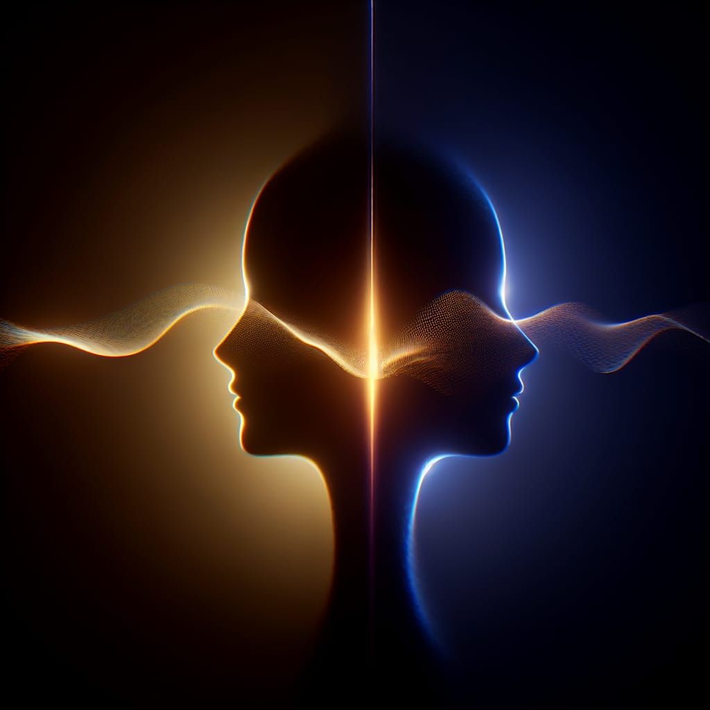 Minimalist Digital Matte Painting of Silhouettes and Wavefor...