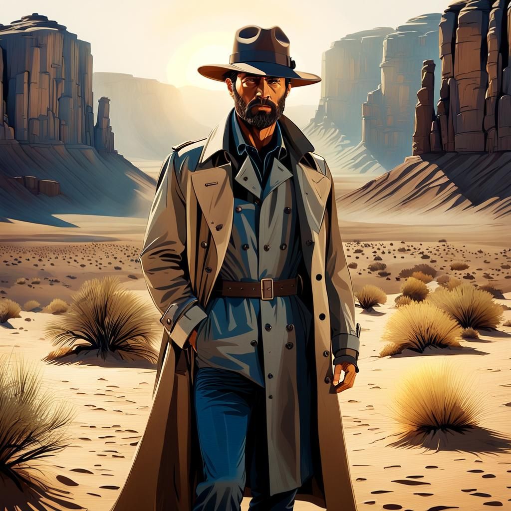 western portrait of Burberry, personage made by Giraud,