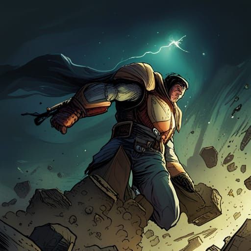 Jetpack Hero Battles Giant Insects in Comic Art