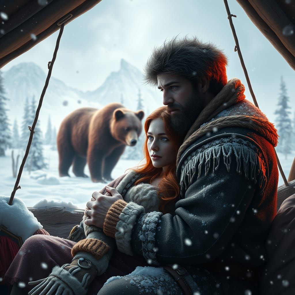 Surreal Winter Scene in Hyperrealistic Splash Art Style