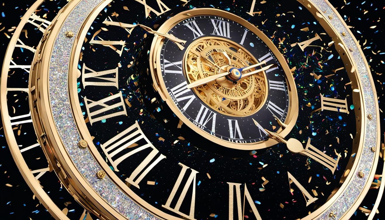 Golden Clock in Space: Glitch Art Before Midnight