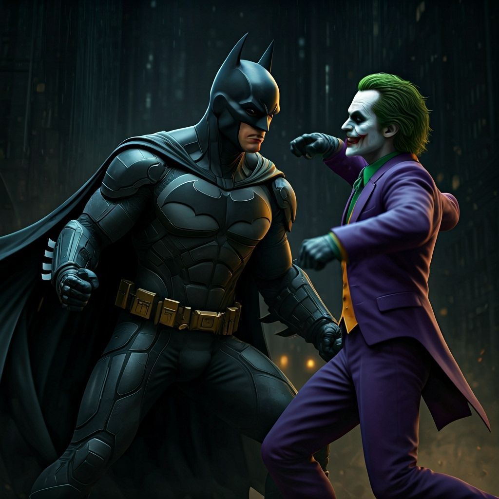 Batman and Joker Fight in Gotham Alleyway