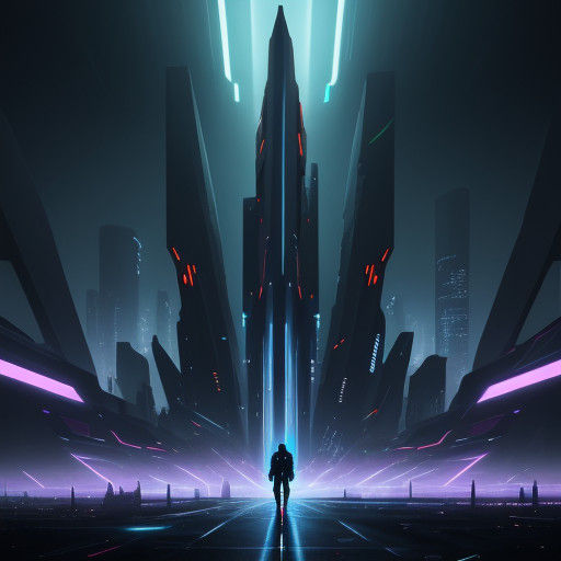 Cyberpunk Digimon in a Desolate City