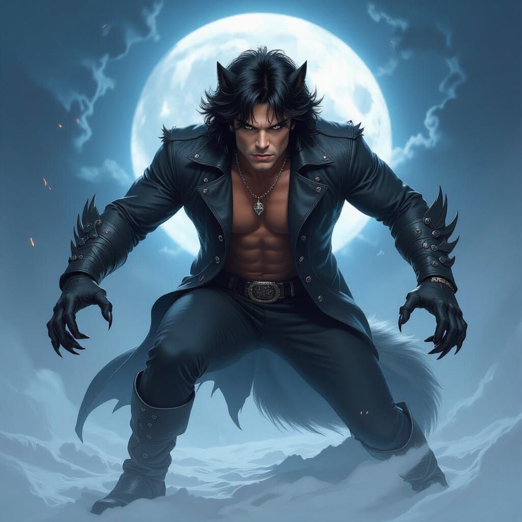 David Cassidy's Werewolf Transformation in Dark Fantasy Art