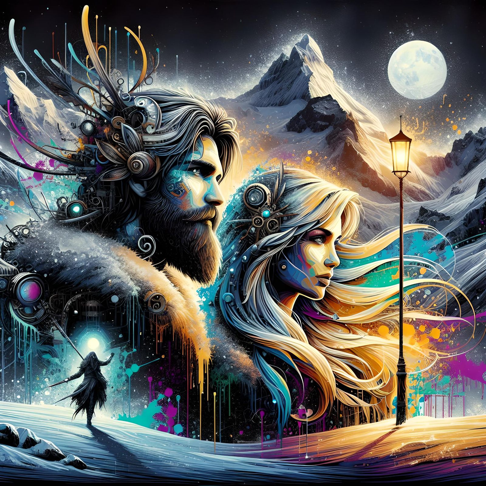 Steampunk Snow Queen: Kai and Gerda Portrait