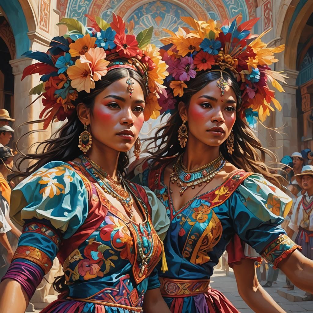 Vibrant Danzon Dancers in Traditional Attire