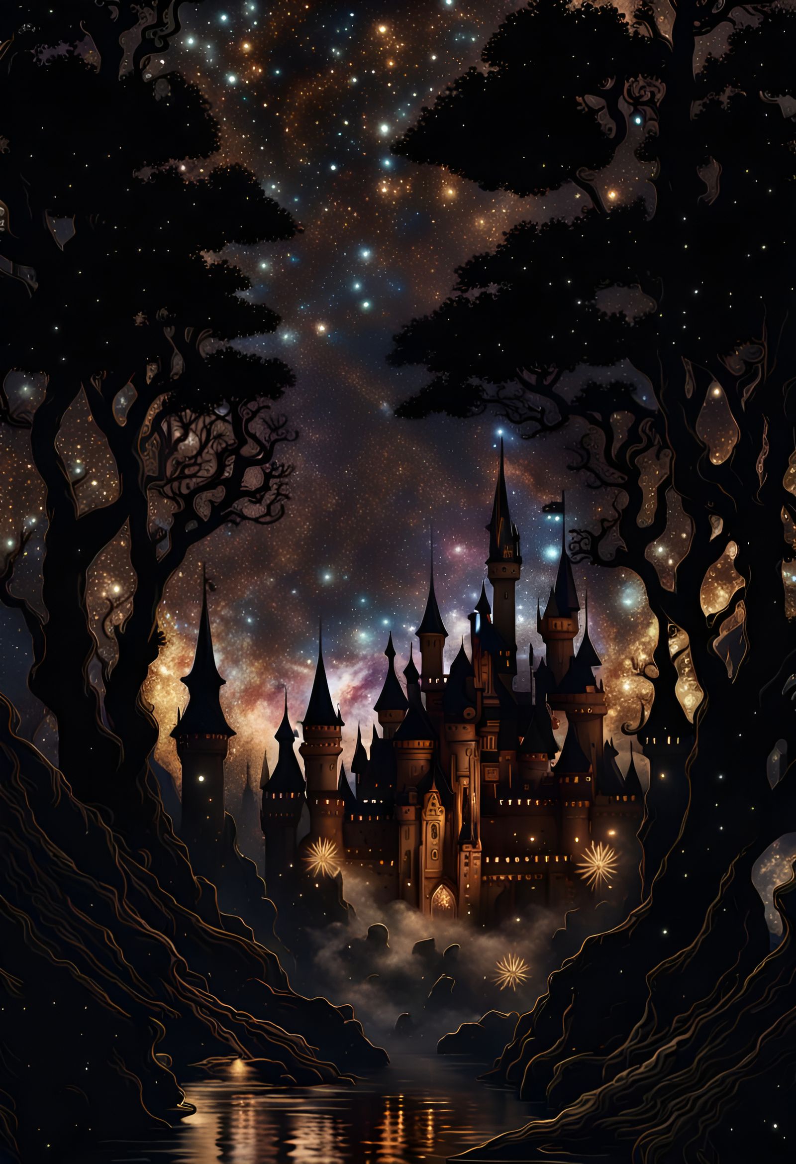Intricate ornate  fantasy castle