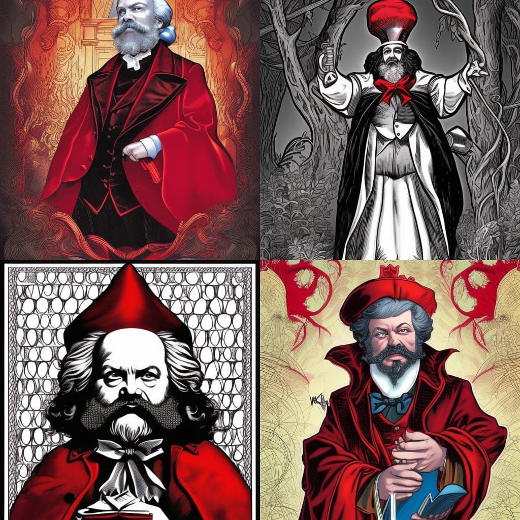 Marx as Red Queen in Comic Book Art