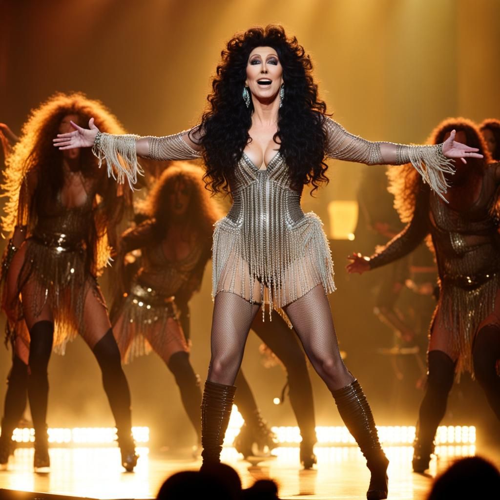 Cher Concert Performance: Singing and Dancing