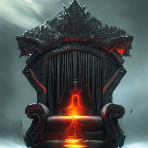 Dark Fantasy Fire Armchair Throne in 8K