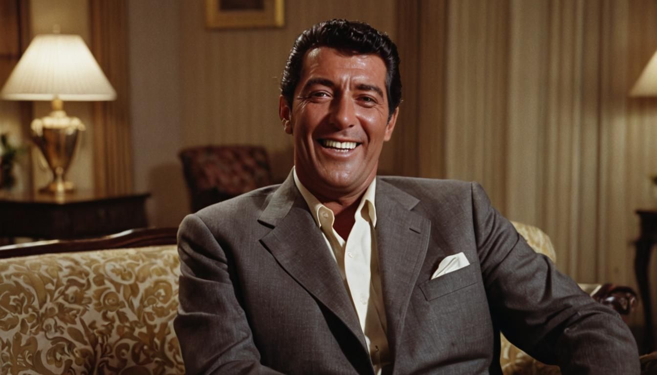Dean Martin Laughing in 1950s Hollywood Glamour