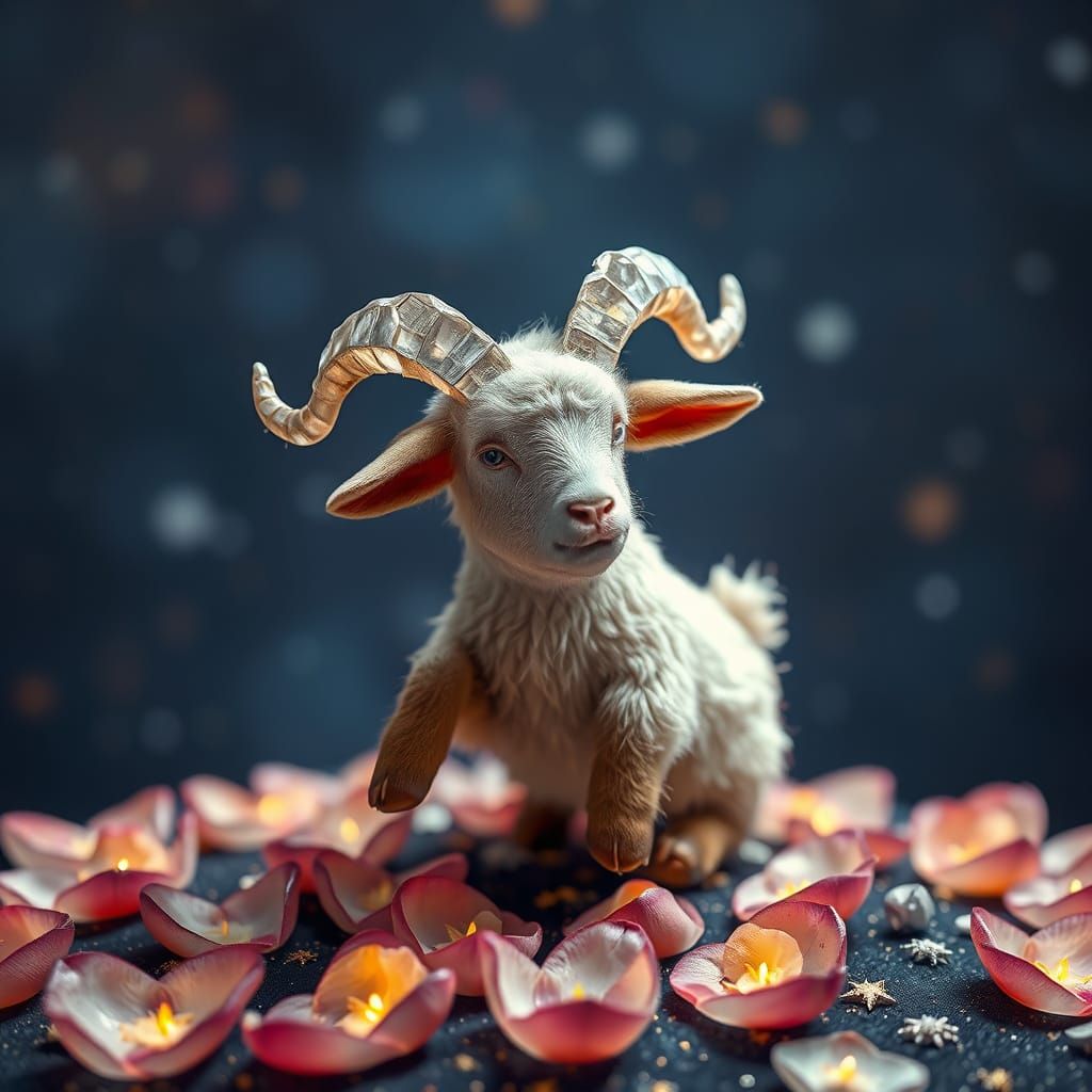 Cosmic Goat Embroidering Constellations with Light