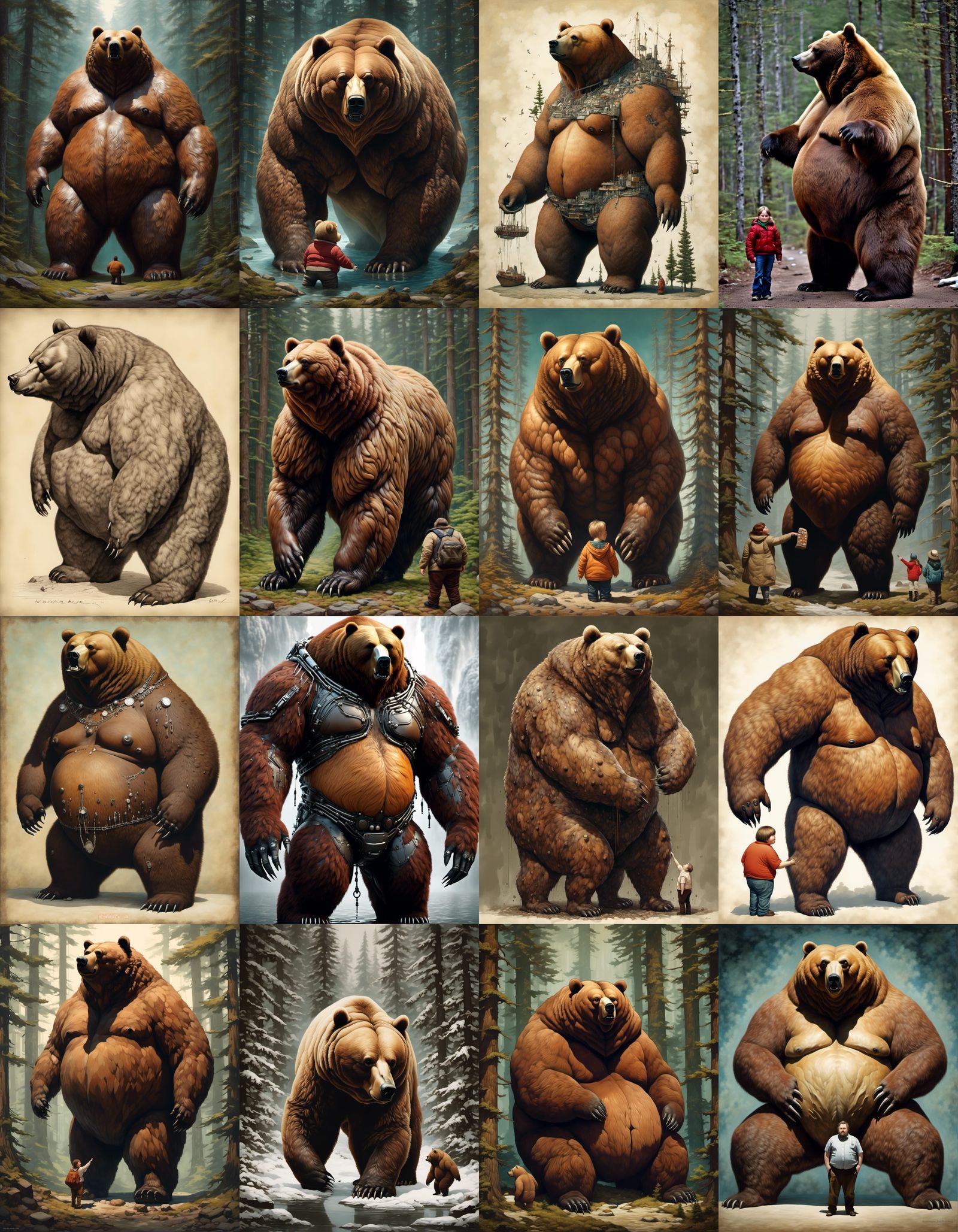 Friendly Obese Kodiak Bear with Kind Eyes