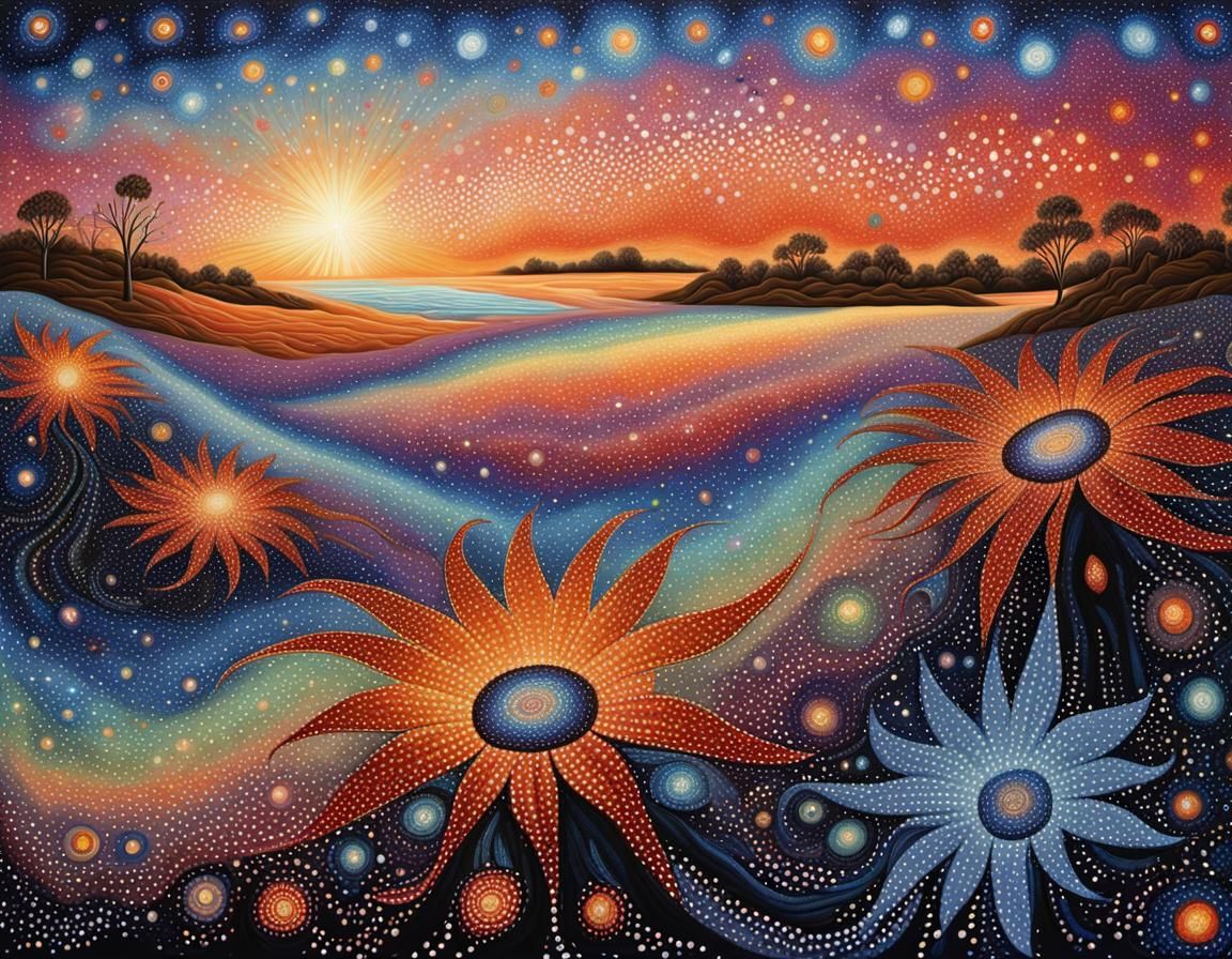 Cosmic Songline: An Indigenous Australian Dreamtime Dot Pain...