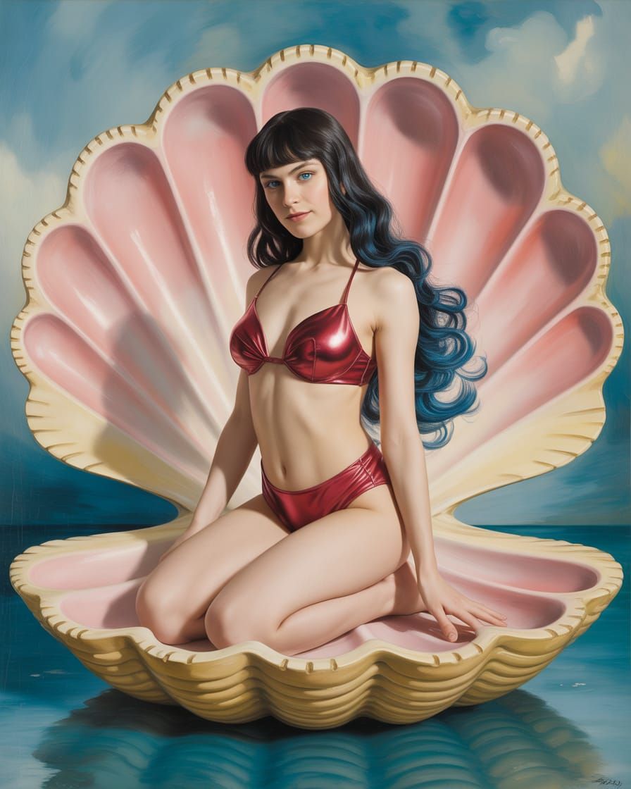 Marinette as Birth of Venus in Art Nouveau Style
