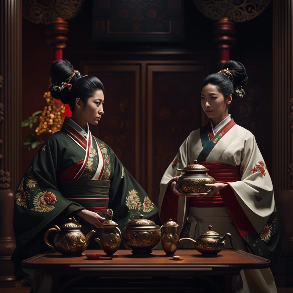 Japanese Tea Ceremony in Spectacular Lighting