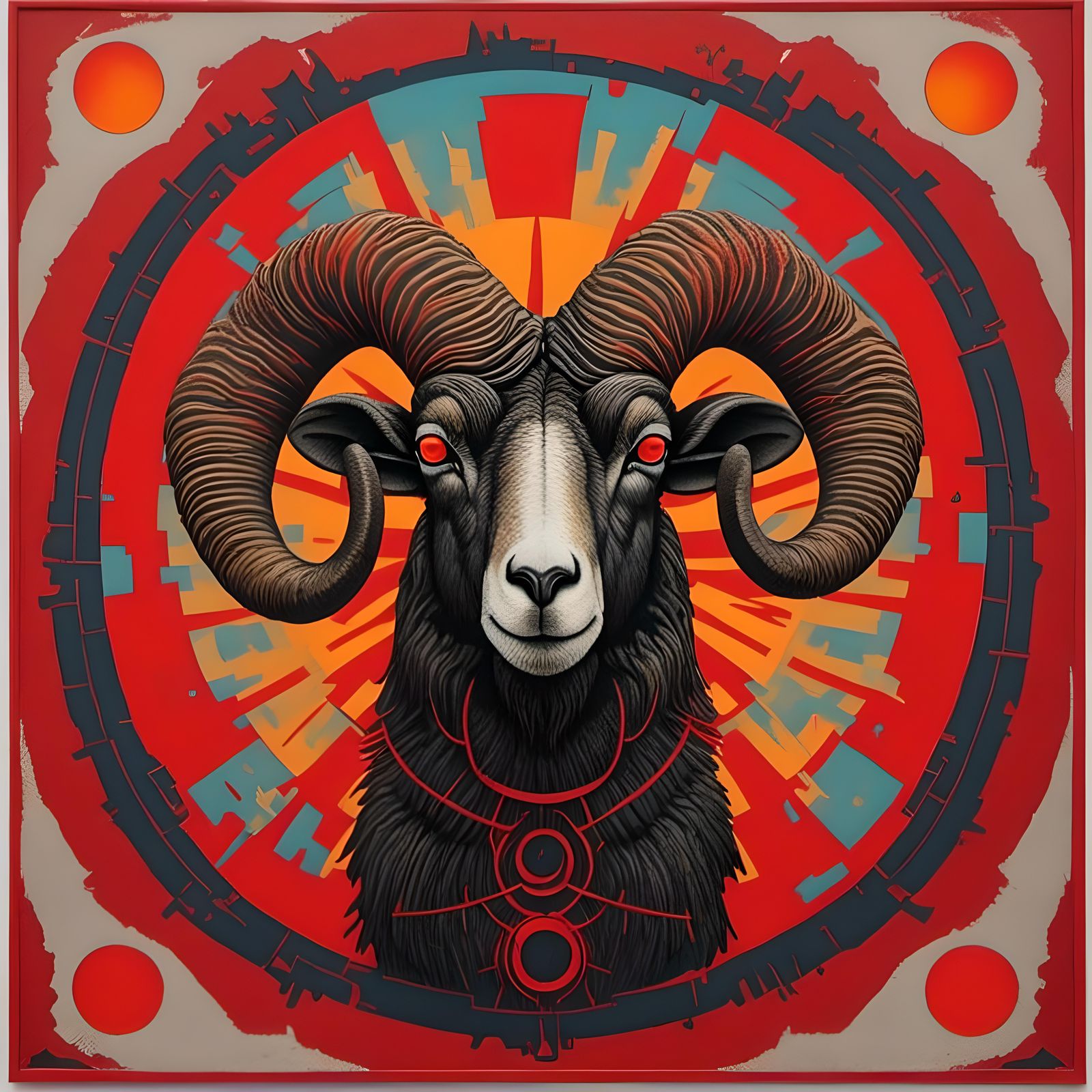 Bighorn Sheep Clash Before Shimmering Mirror