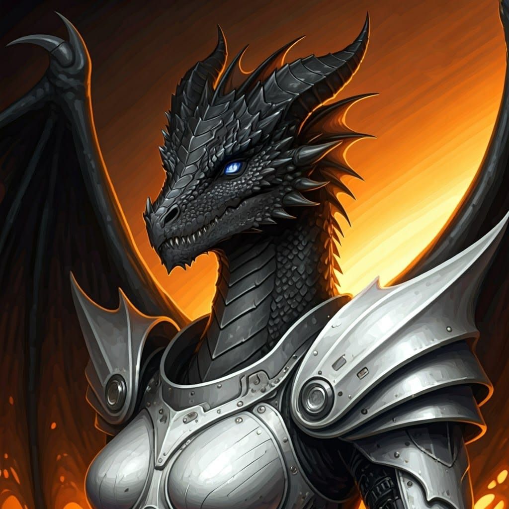 Dragonkin Goddess in Cyberpunk Power Armor