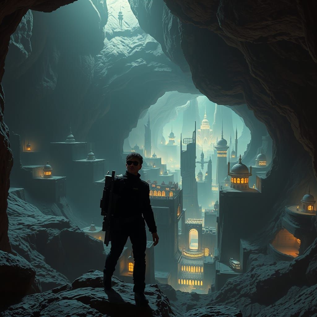 Futuristic Cityscape Reveals Hidden Underground Metropolis