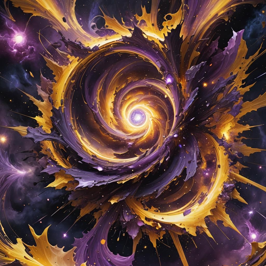 Cosmic Explosion in Dark Fantasy Style